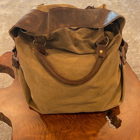 Jesslyn Blake Large Canvas Leather Bag - Picture 5 of 10